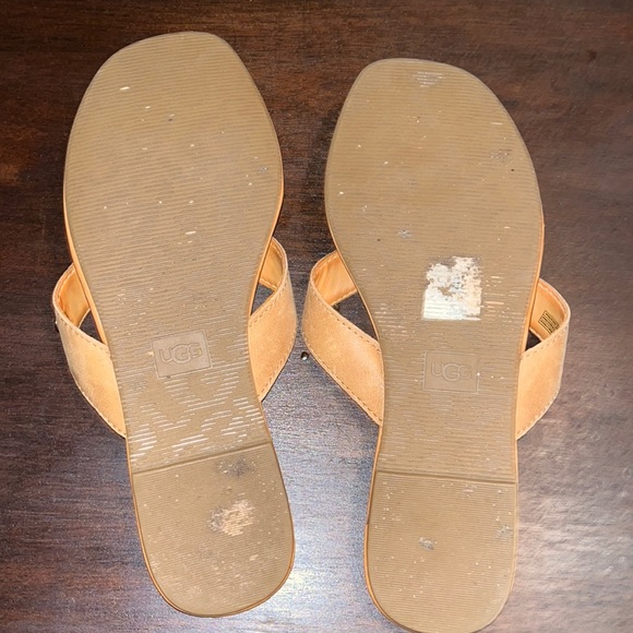 UGG tan leather flat sandals - Picture 5 of 6